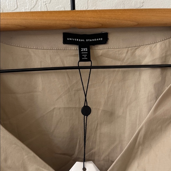 Universal Standard Ambroeus Smocked Tiered Stretch Poplin Dress 2XS Brown - Picture 3 of 5